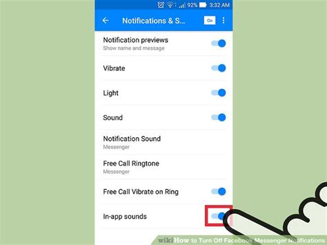 how to turn off facebook messenger notifications on android