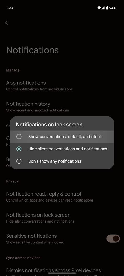 how to turn off notifications on lock screen