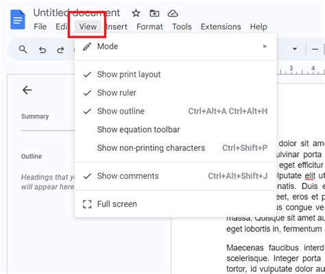 how to turn off page breaks in google docs