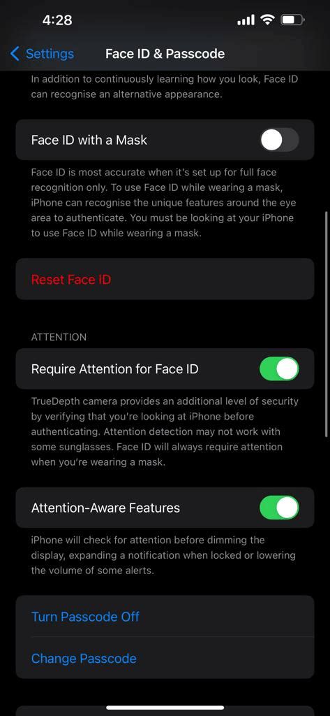 how to turn off passcode and only use face id on iphone
