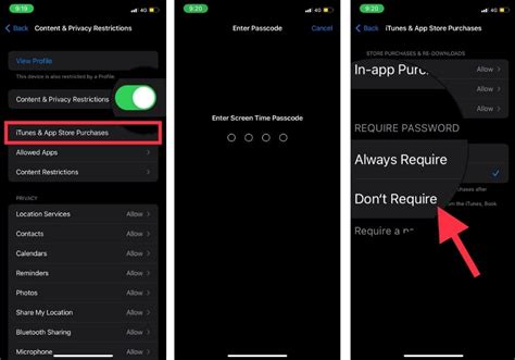 how to turn off passcode app store