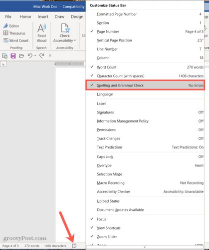 how to turn off spell check on docs