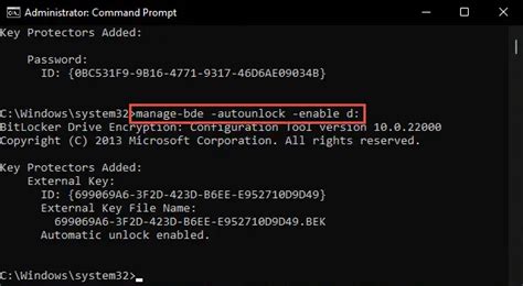 how to turn on bitlocker through command prompt