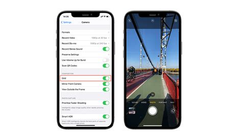 how to turn on camera setting on iphone