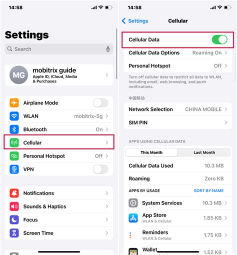 how to turn on cellular data for all apps