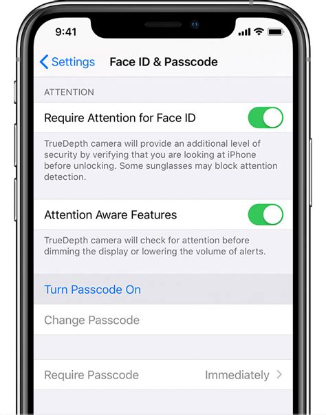 how to turn on device passcode on iphone