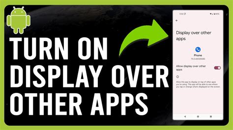 how to turn on display over other apps feature not available on android