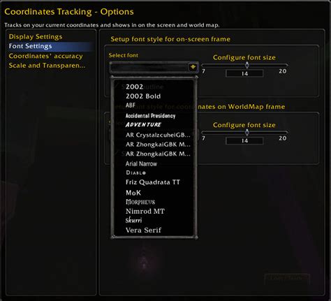 how to turn on map coordinates in wow