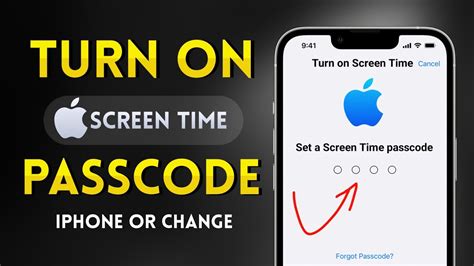 how to turn on screen time passcode on iphone