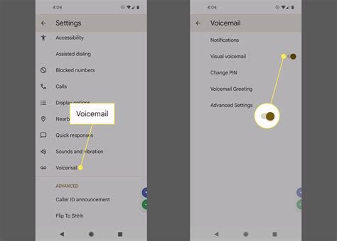 how to turn on voicemail notification android