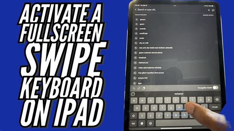 how to turn swipe keyboard on ipad