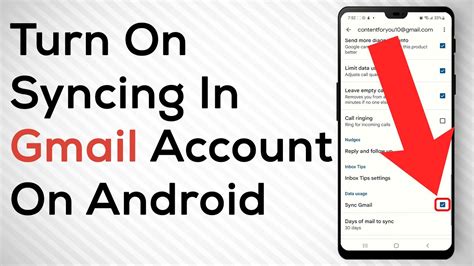 how to turn sync on gmail android
