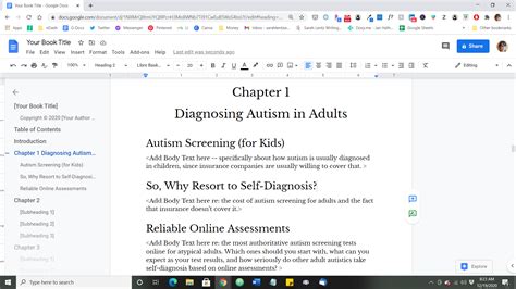 how to type a book on google docs