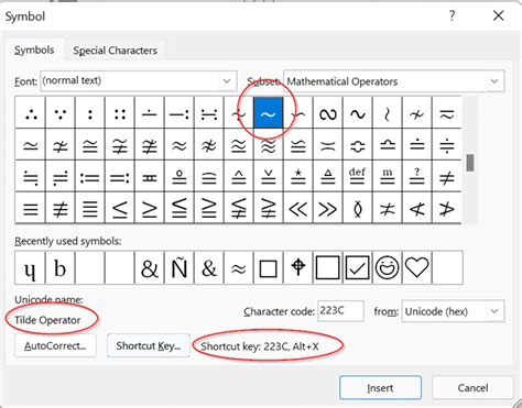 how to type a tilde in excel