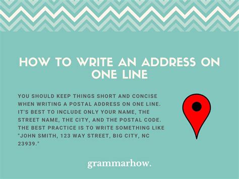 how to type address in one line