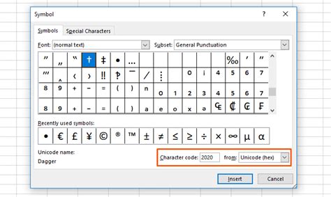 how to type character code in excel
