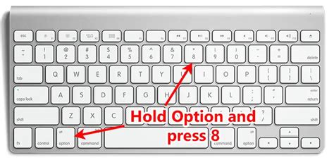 how to type dot symbol on keyboard