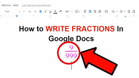 how to type fractions on google docs