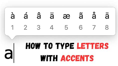 How To Type Letters With An Accent