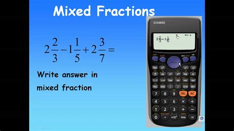 how to type mixed fractions on a calculator