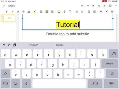 how to type on google slides ipad