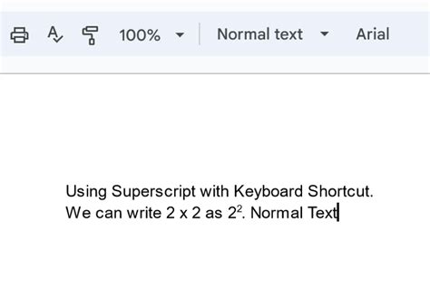how to type superscript in google docs mac
