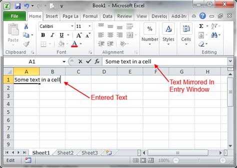 how to type text in excel spreadsheet