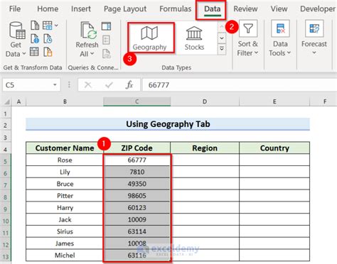 how to type zip code in excel