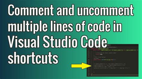 how to uncomment multiple lines in visual studio