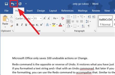 how to undo changes in word document after saving