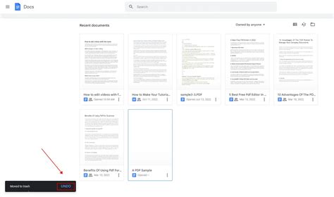 how to undo deleted text on google docs