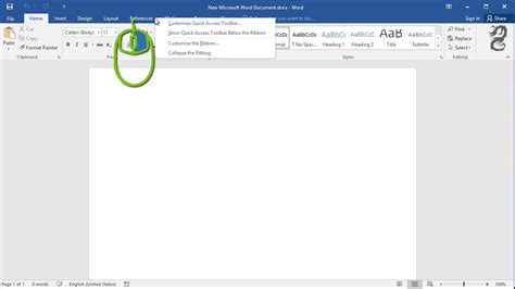 how to unhide menu bar in ms word