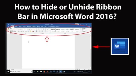 how to unhide ribbon in microsoft word
