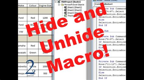 how to unhide rows in vba
