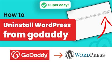 how to uninstall wordpress from cpanel godaddy