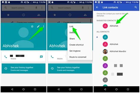 how to unlink multiple contacts in android