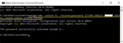 how to unlock bitlocker using powershell