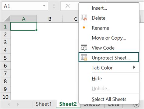 how to unprotect sheet in excel using vba
