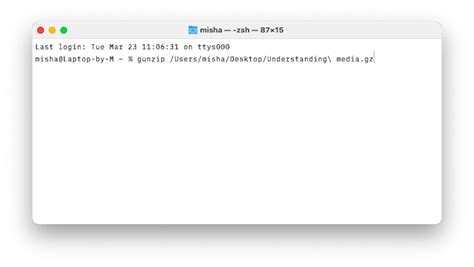 how to unzip .gz file in mac terminal