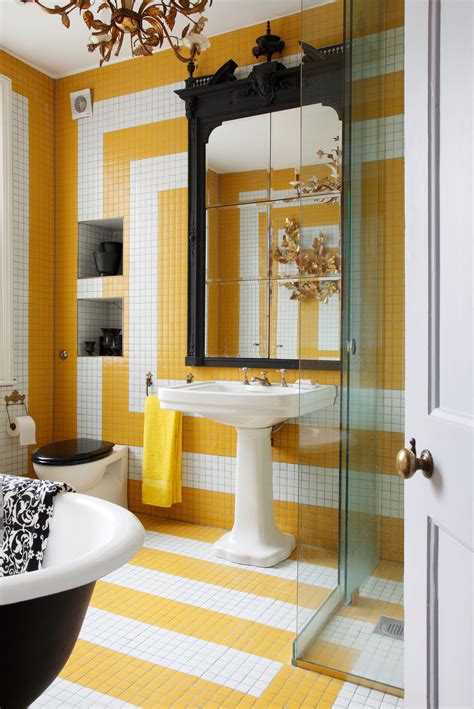 how to update a yellow tile bathroom