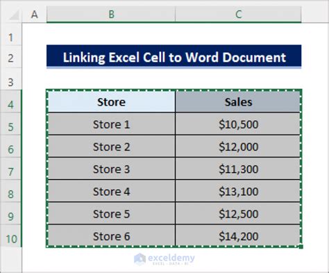how to update excel link in word