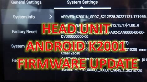 how to update firmware on android head unit