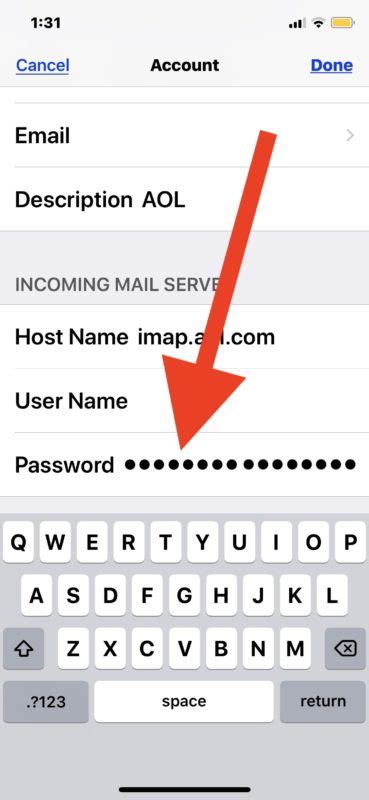 how to update gmail password on iphone without app