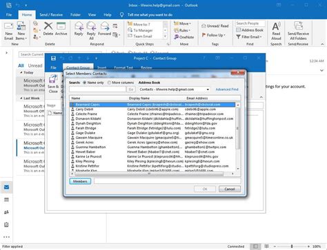 how to update group mailing list in outlook