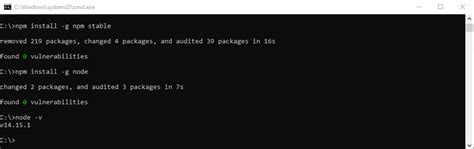 how to update node in windows 10