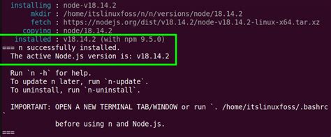 how to update node version in command line