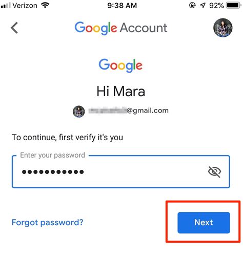 how to update password in gmail on iphone