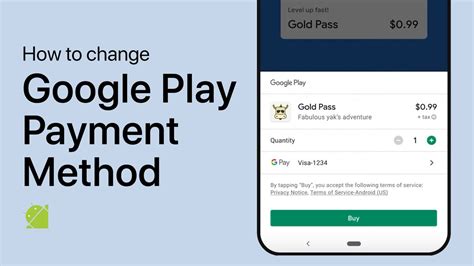 how to update payment method on google play