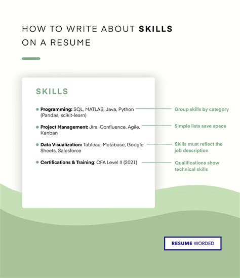 how to update skills in resume
