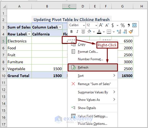 how to update table in excel with new data
